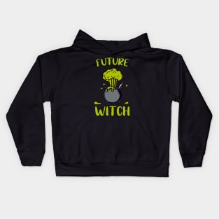 Green Witch Cauldron funny Wiccanism Kids Hoodie